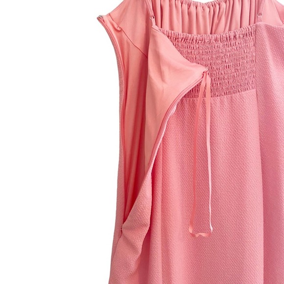 Gianni Bini Maya Pink Ruched Tie Neck Sleeveless Sheath Slit Midi Dress … - Picture 7 of 11